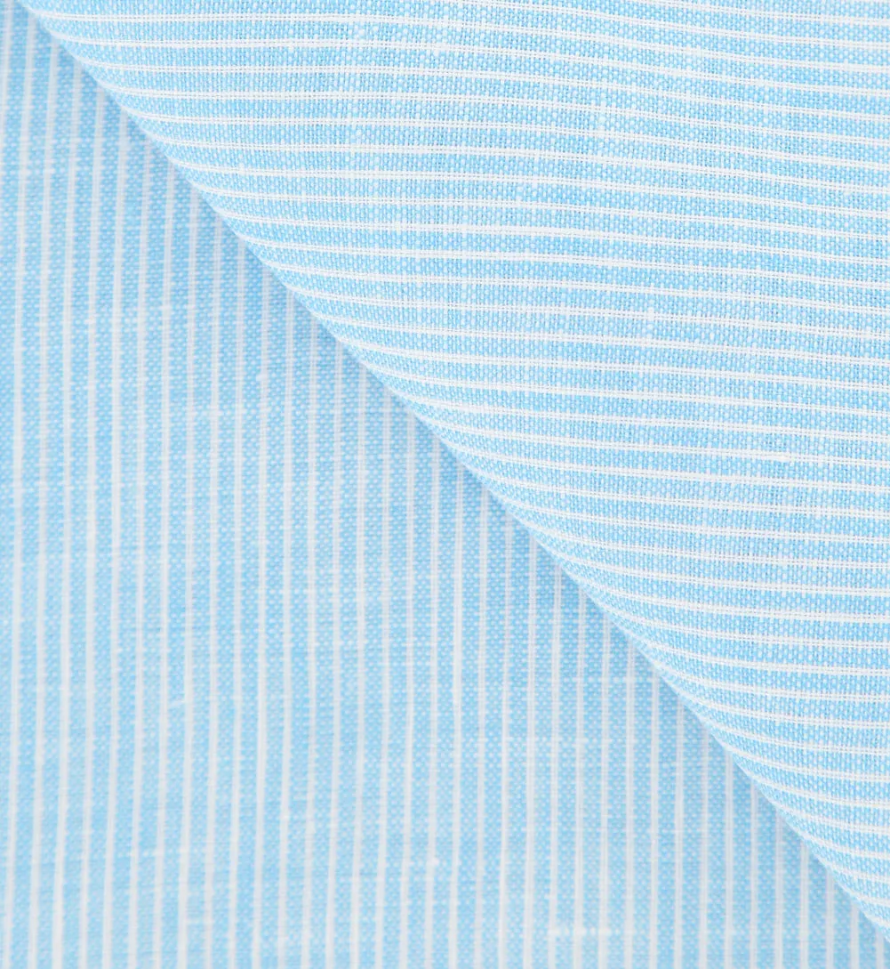 Luigi Borrelli Light Blue Linen Scarf