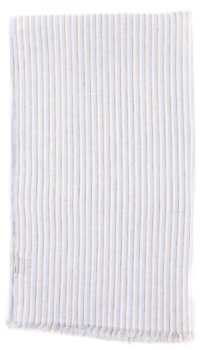 Luigi Borrelli Light Blue Linen Scarf