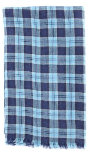 Luigi Borrelli Light Blue Linen Scarf