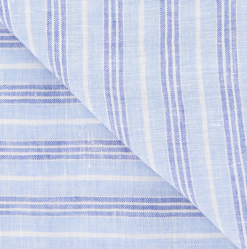 Luigi Borrelli Light Blue Linen Scarf