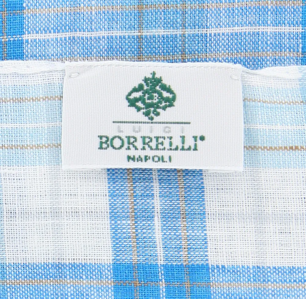 Luigi Borrelli Light Blue Linen Scarf