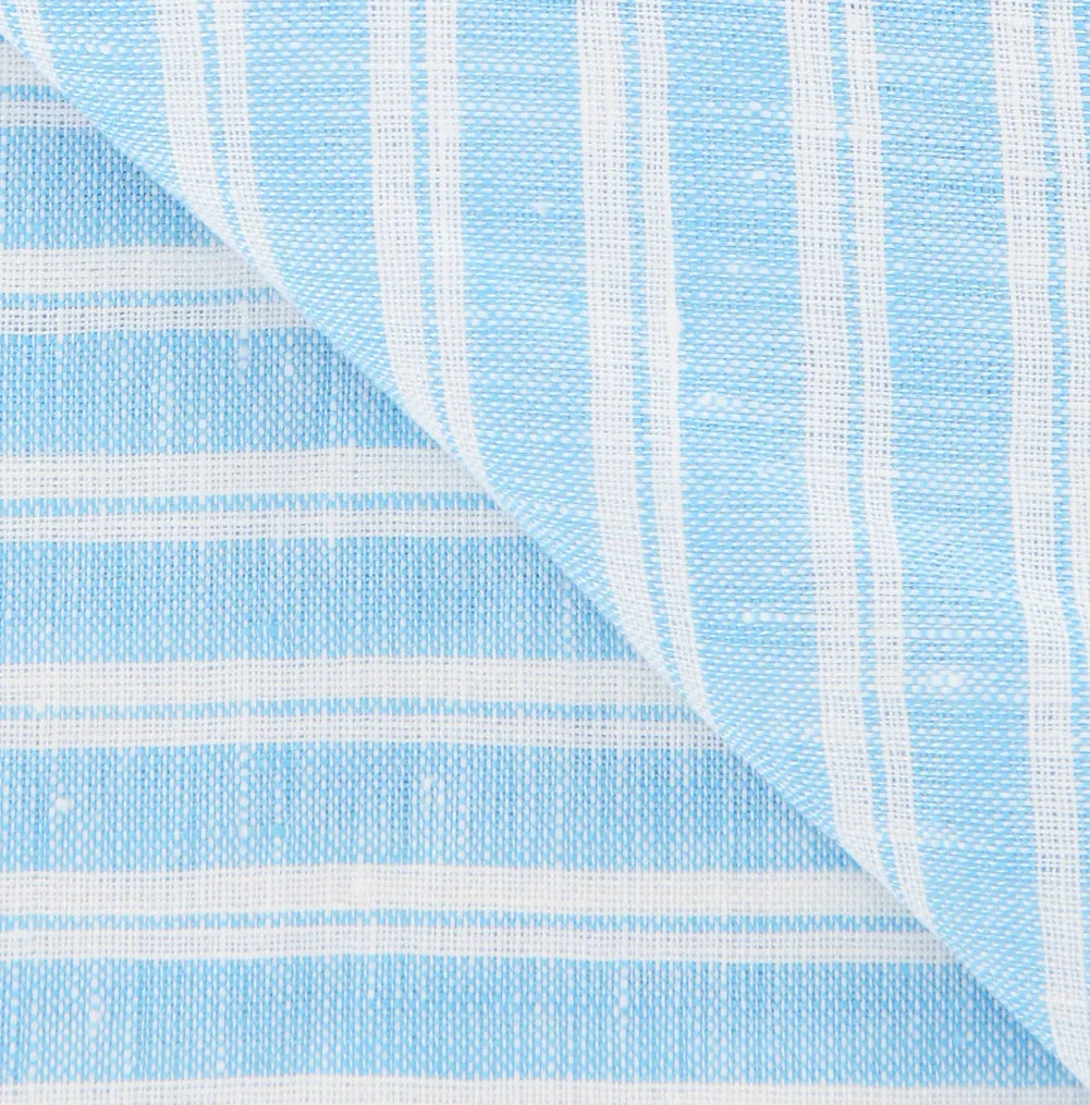 Luigi Borrelli Light Blue Linen Scarf