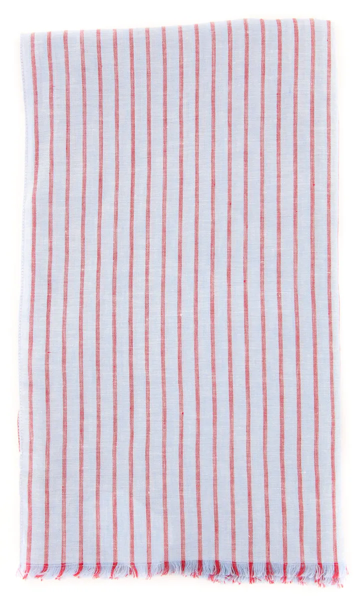 Luigi Borrelli Light Blue Linen Scarf