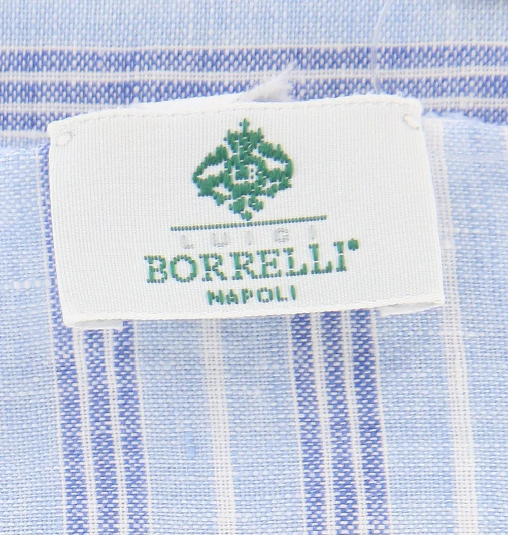 Luigi Borrelli Light Blue Linen Scarf