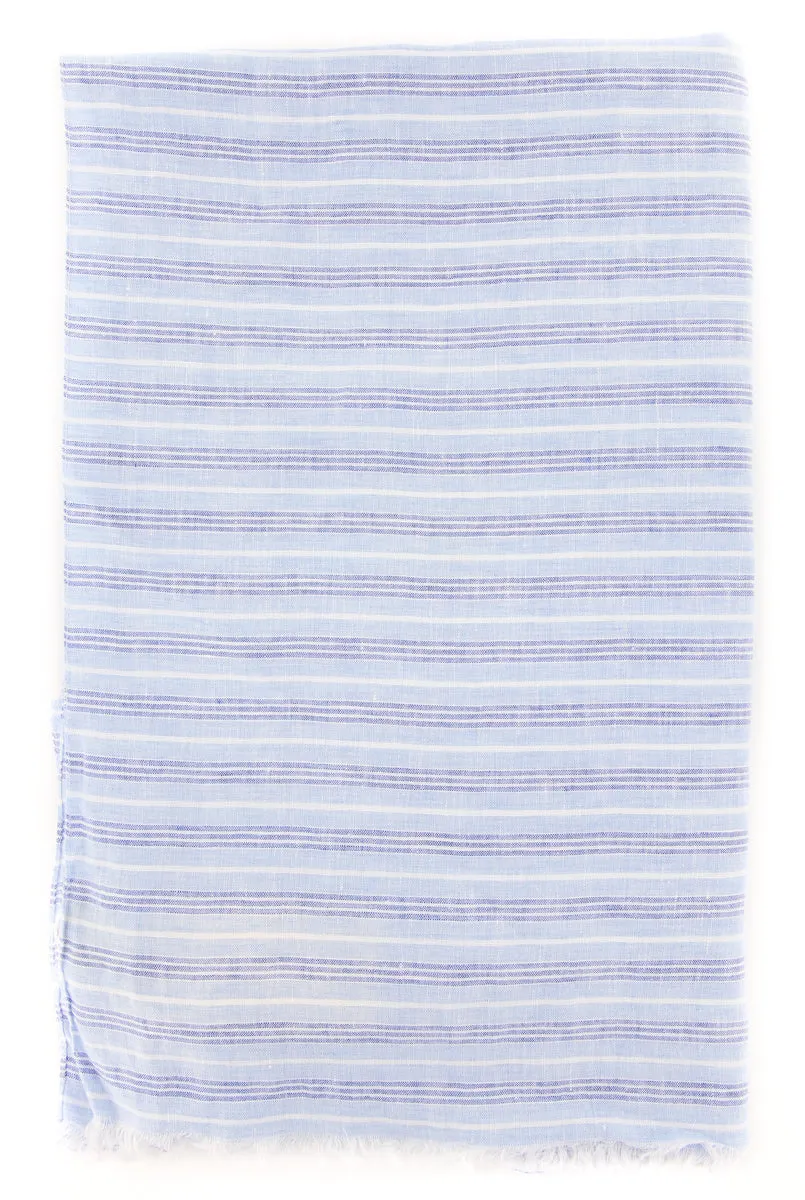 Luigi Borrelli Light Blue Linen Scarf