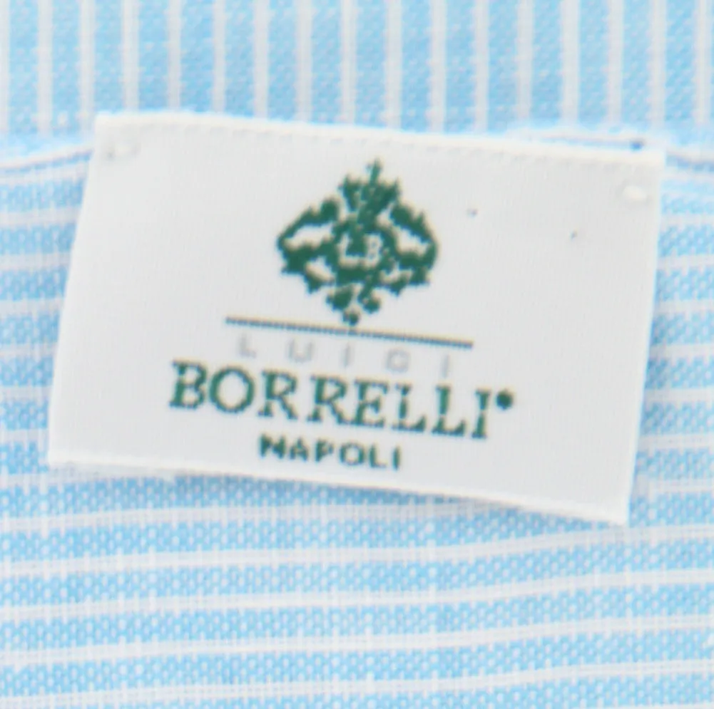 Luigi Borrelli Light Blue Linen Scarf