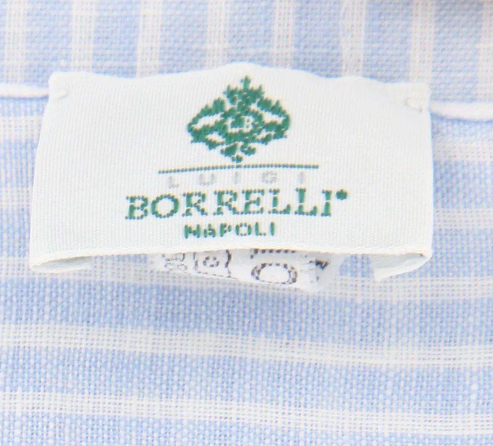 Luigi Borrelli Light Blue Linen Scarf