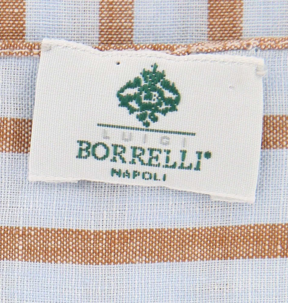 Luigi Borrelli Light Blue Linen Scarf