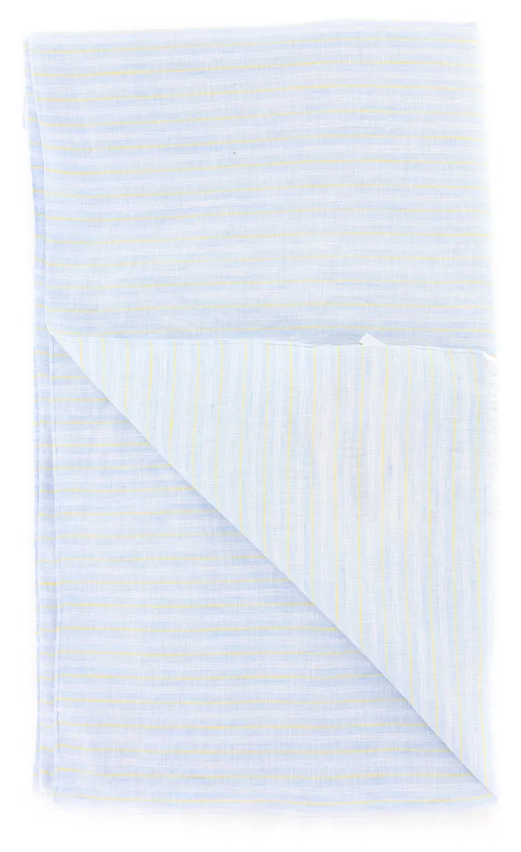 Luigi Borrelli Light Blue Linen Scarf