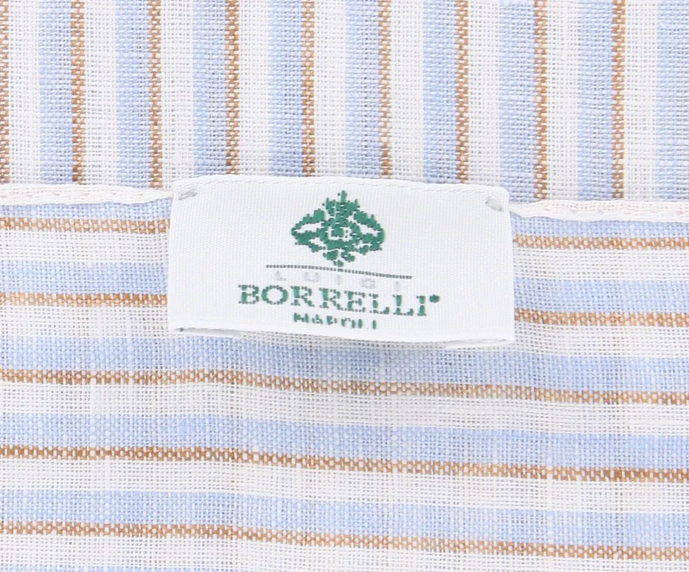 Luigi Borrelli Light Blue Linen Scarf