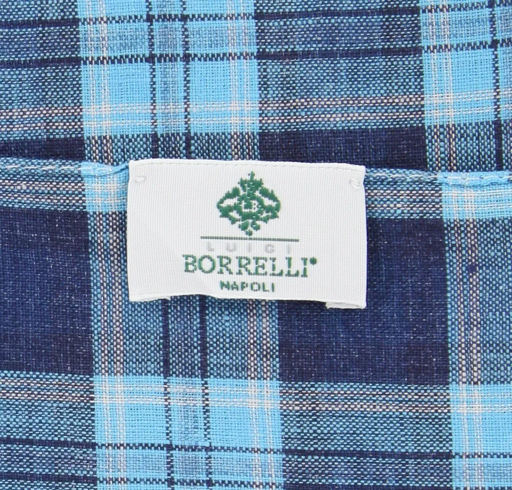 Luigi Borrelli Light Blue Linen Scarf