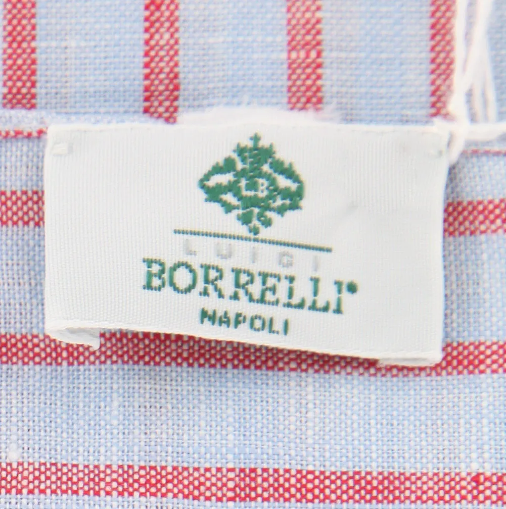 Luigi Borrelli Light Blue Linen Scarf