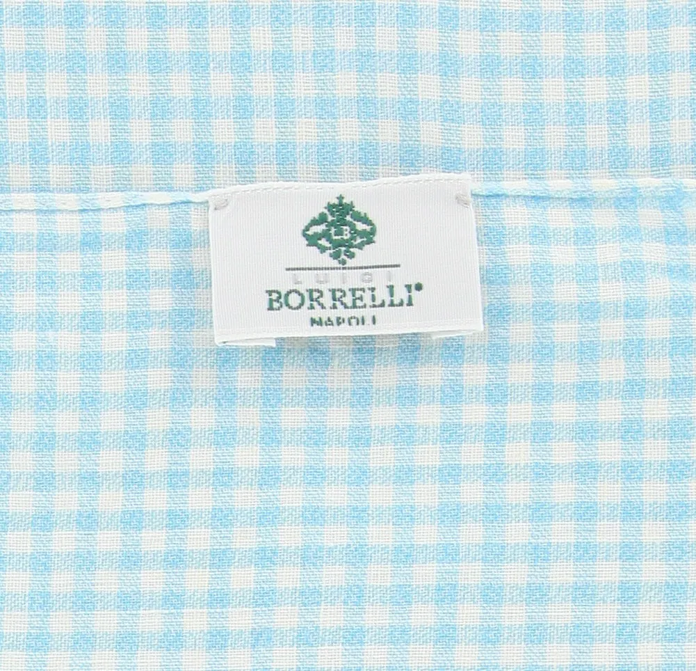 Luigi Borrelli Light Blue Linen Scarf