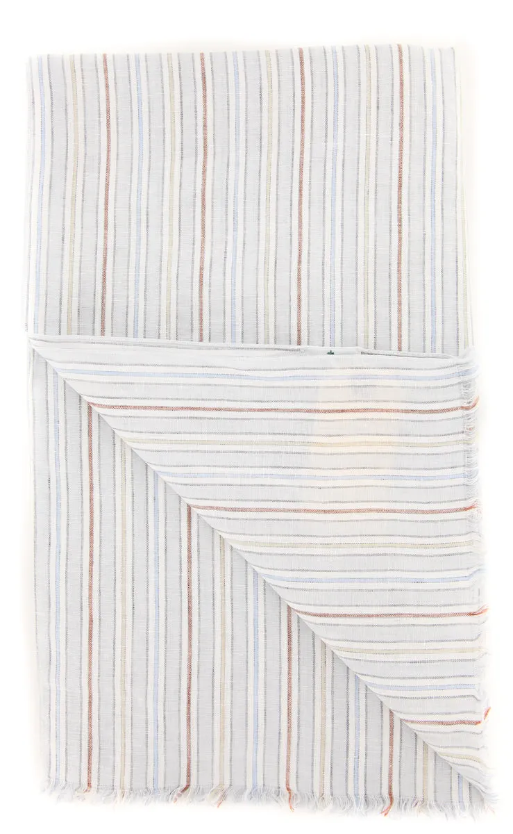 Luigi Borrelli Light Gray Linen Scarf