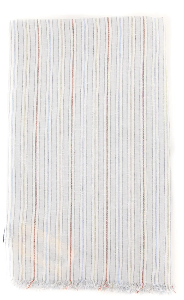 Luigi Borrelli Light Gray Linen Scarf