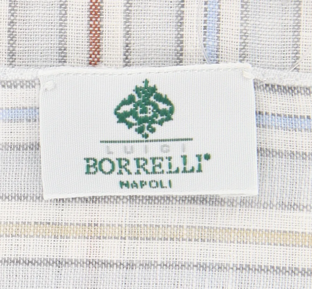 Luigi Borrelli Light Gray Linen Scarf
