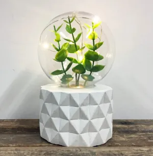 Luxa Leaf Plant Lamp With Diamond Facet Base