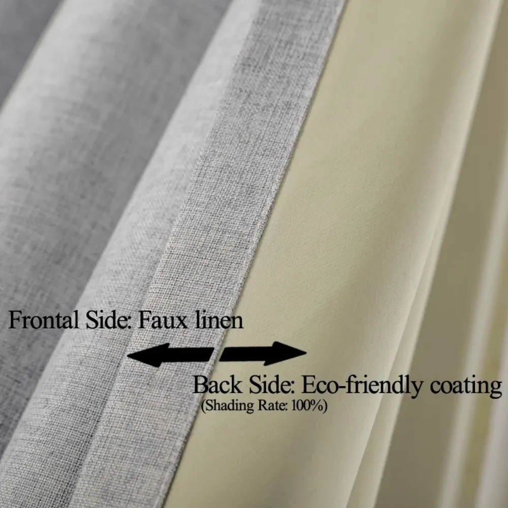 Lynn Sleep Comfort 100% Blackout Linen Curtains (1 Panel)
