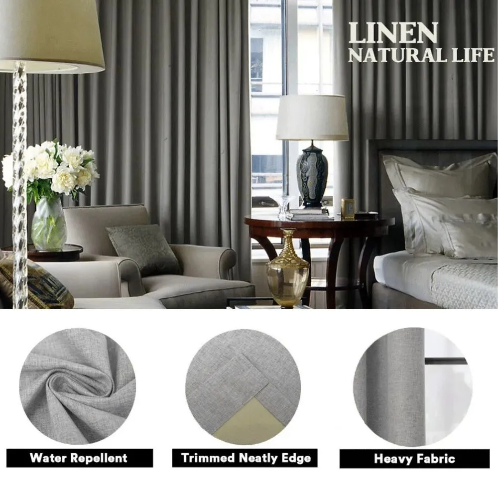 Lynn Sleep Comfort 100% Blackout Linen Curtains (1 Panel)