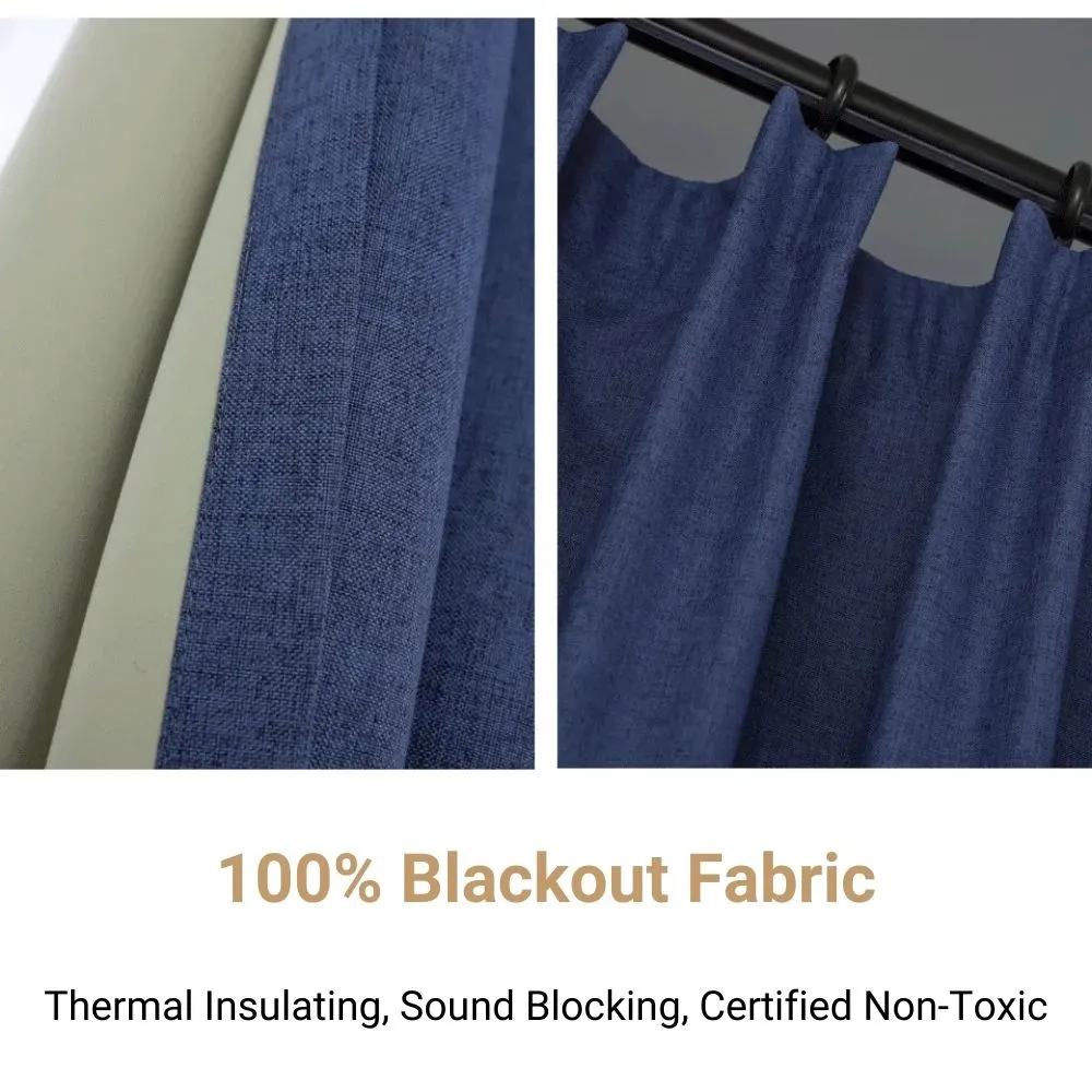 Lynn Sleep Comfort 100% Blackout Linen Curtains (1 Panel)