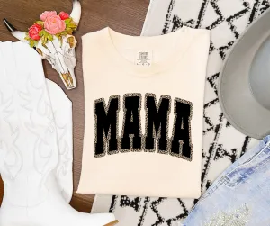 Mama Leopard Outlined Ivory Graphic Tee