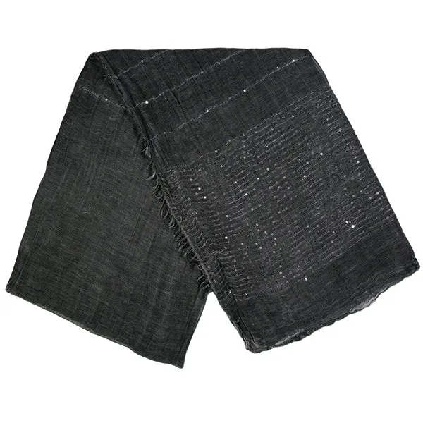 Many Sequins On bottom  Side Design Summer Light Scarves