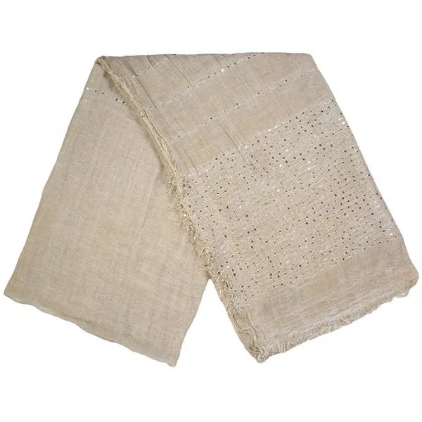Many Sequins On bottom  Side Design Summer Light Scarves
