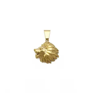Menacing Lion Head Pendant (14K)