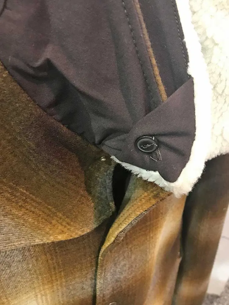 Men's Brown   Orange-Yellows Plaid Wool Coat by Pendleton