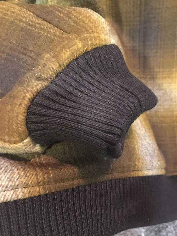 Men's Brown   Orange-Yellows Plaid Wool Coat by Pendleton