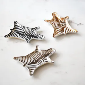 Metallic Zebra Dish Platinum- Jonathan Adler