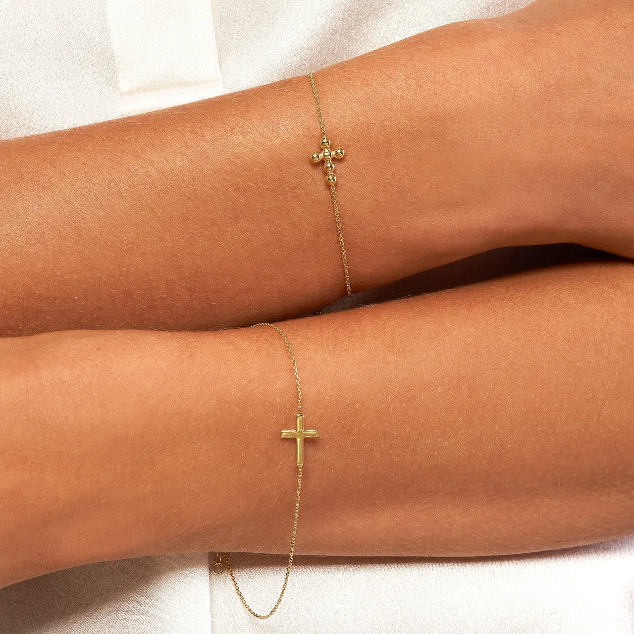 Mini Beaded Cross Bolo Bracelet