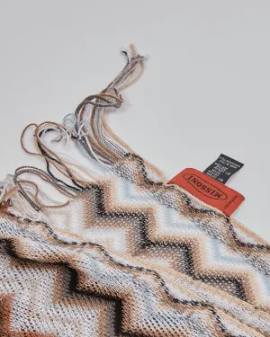 Missoni Blue/Brown Zig Zag Crochet Scarf
