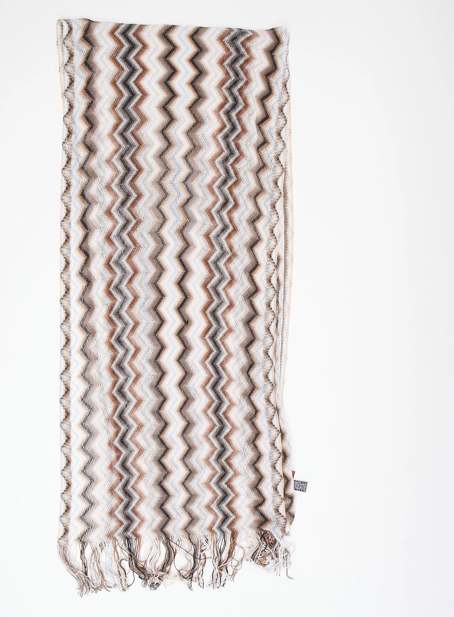 Missoni Blue/Brown Zig Zag Crochet Scarf