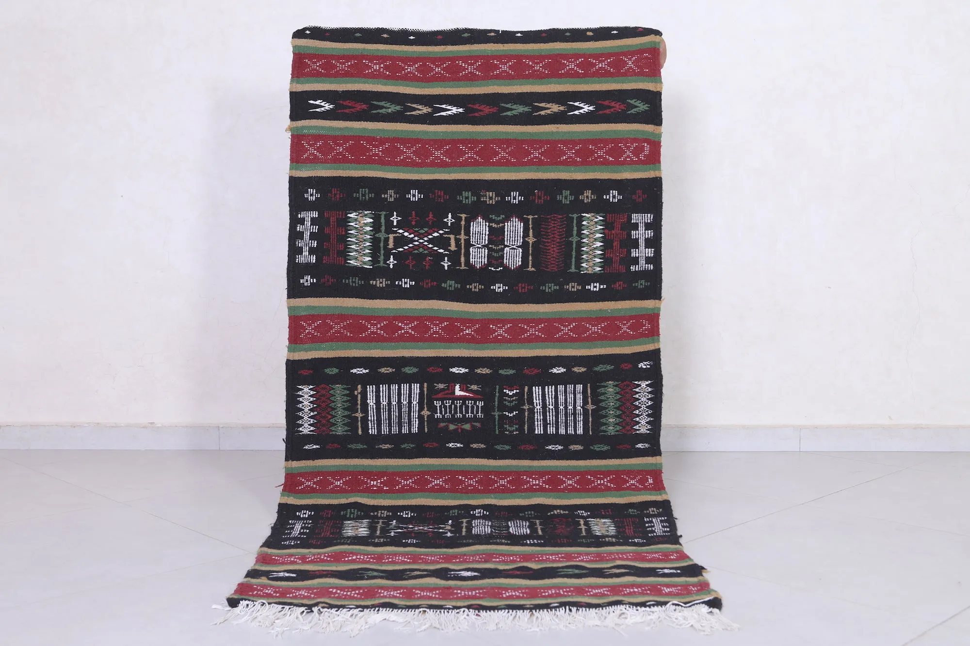 Moroccan Berber Handwoven Kilim - 3 x 6.1 ft | Traditional Rug