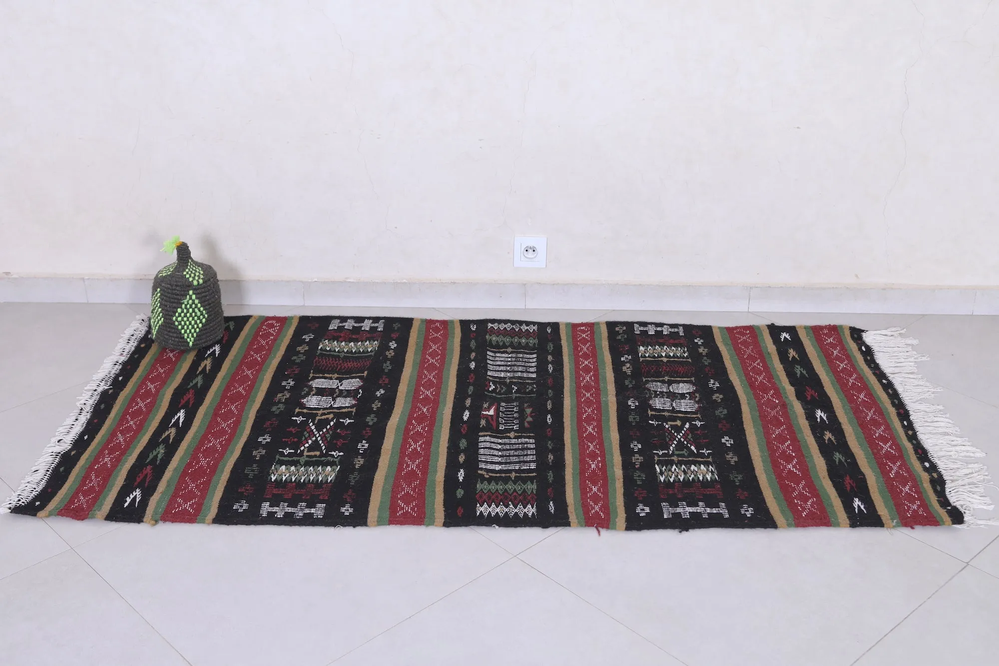 Moroccan Berber Handwoven Kilim - 3 x 6.1 ft | Traditional Rug