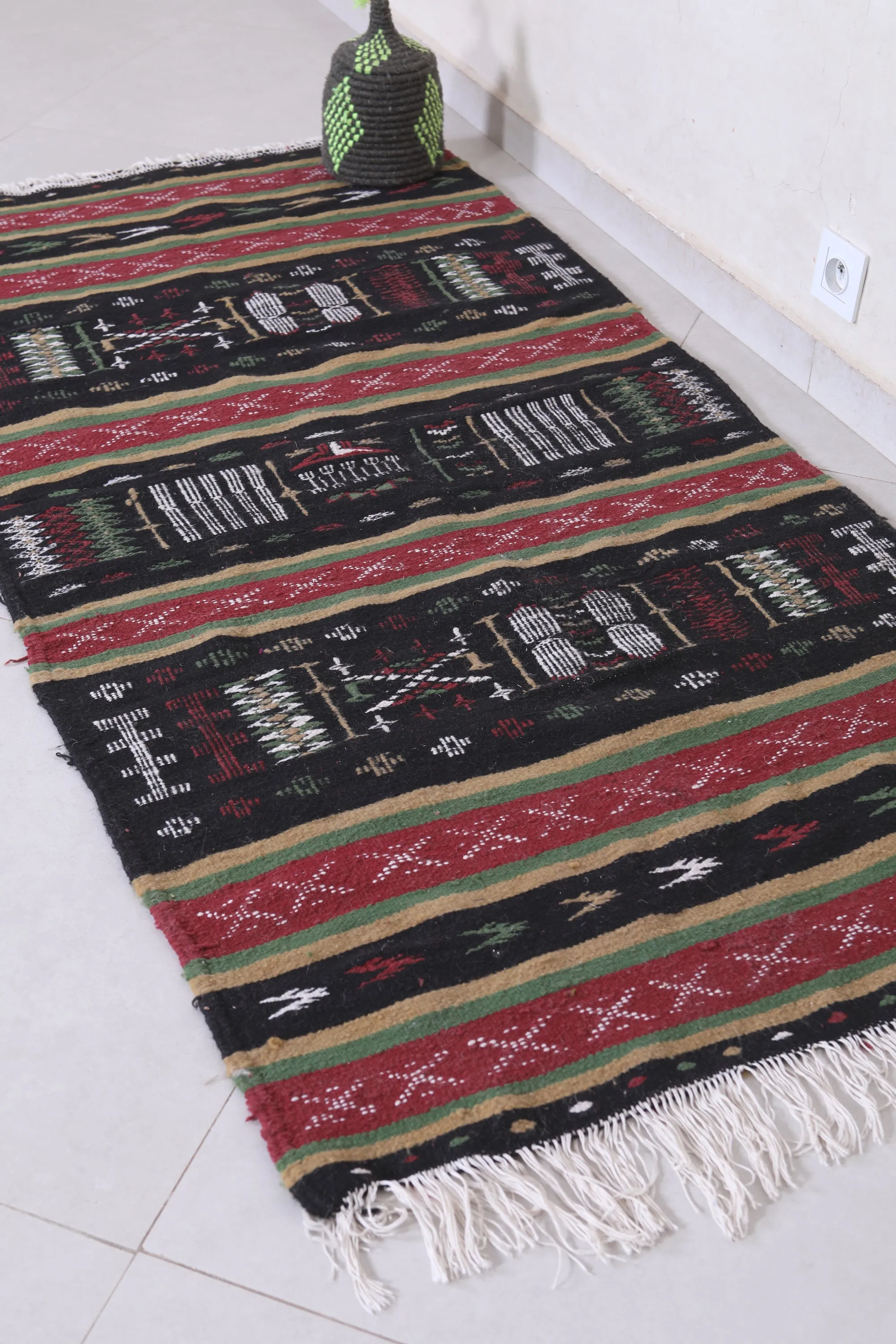 Moroccan Berber Handwoven Kilim - 3 x 6.1 ft | Traditional Rug
