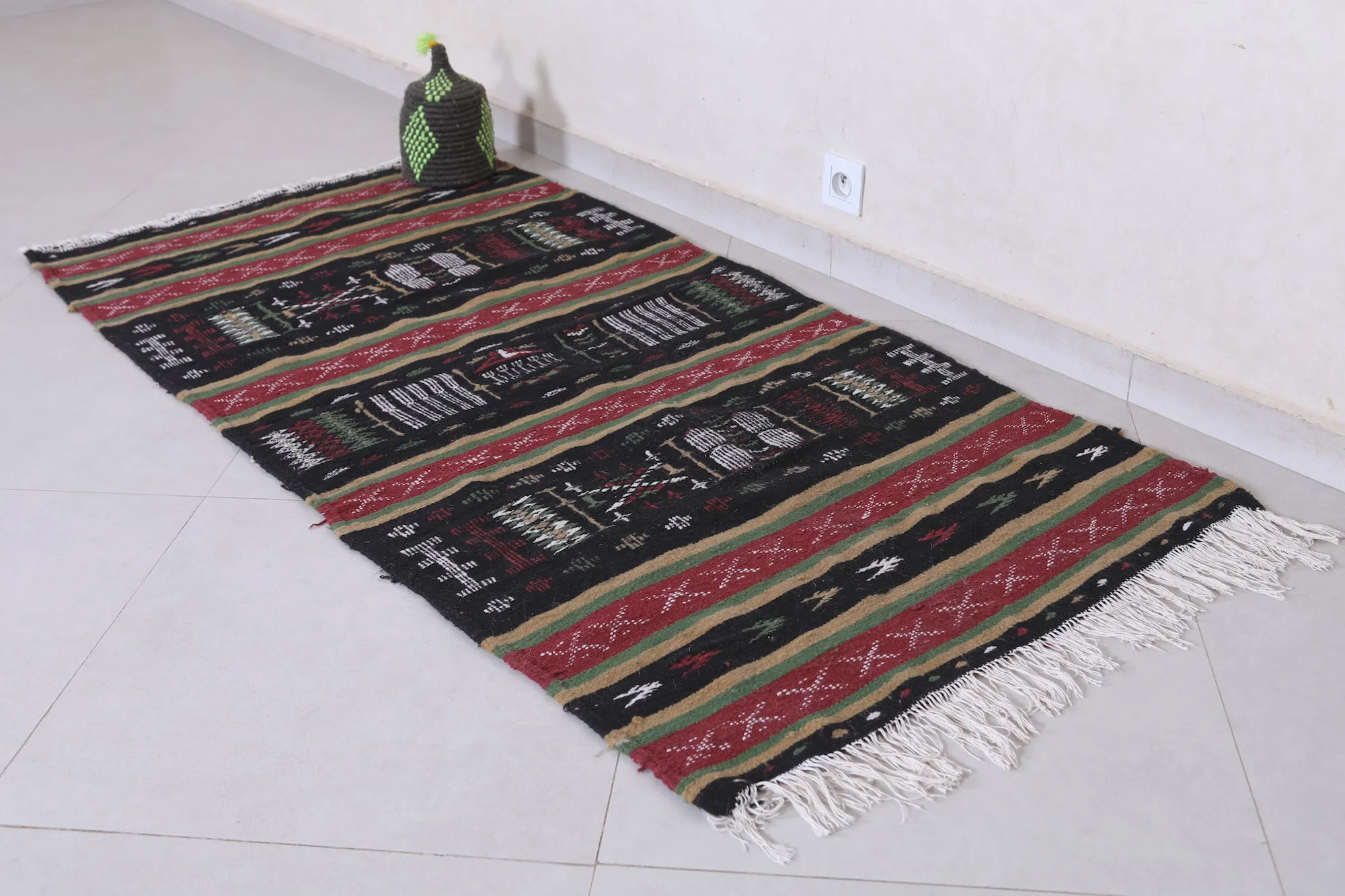 Moroccan Berber Handwoven Kilim - 3 x 6.1 ft | Traditional Rug