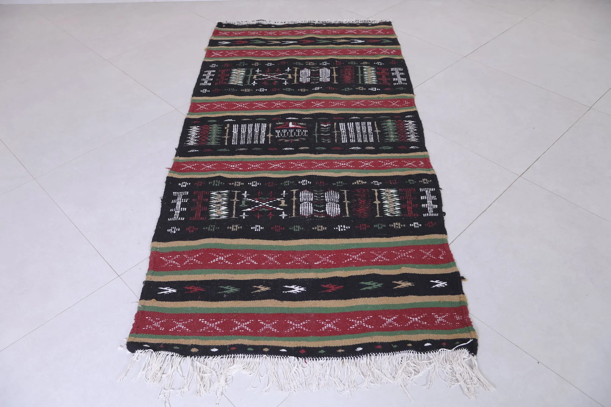 Moroccan Berber Handwoven Kilim - 3 x 6.1 ft | Traditional Rug
