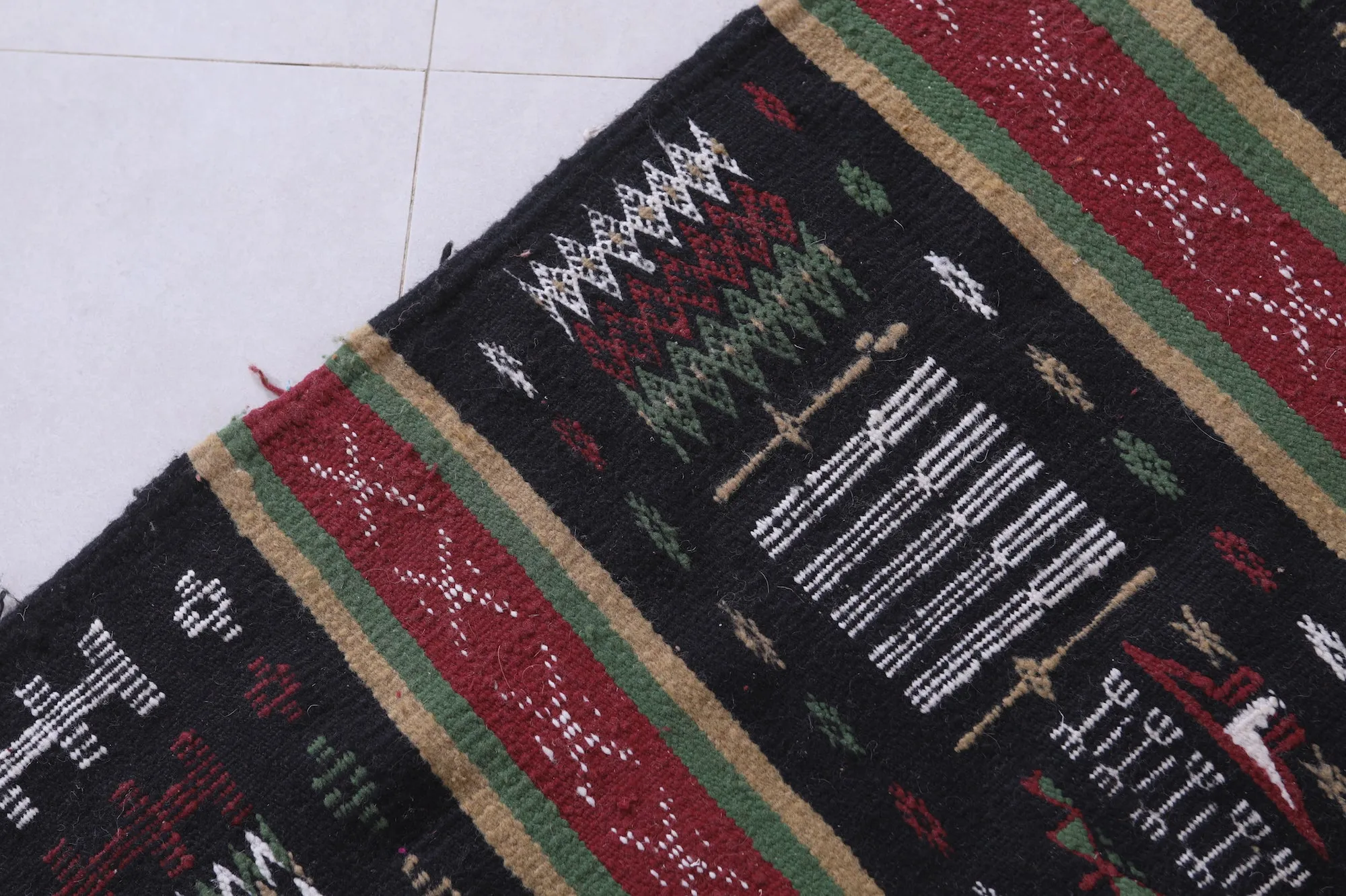 Moroccan Berber Handwoven Kilim - 3 x 6.1 ft | Traditional Rug