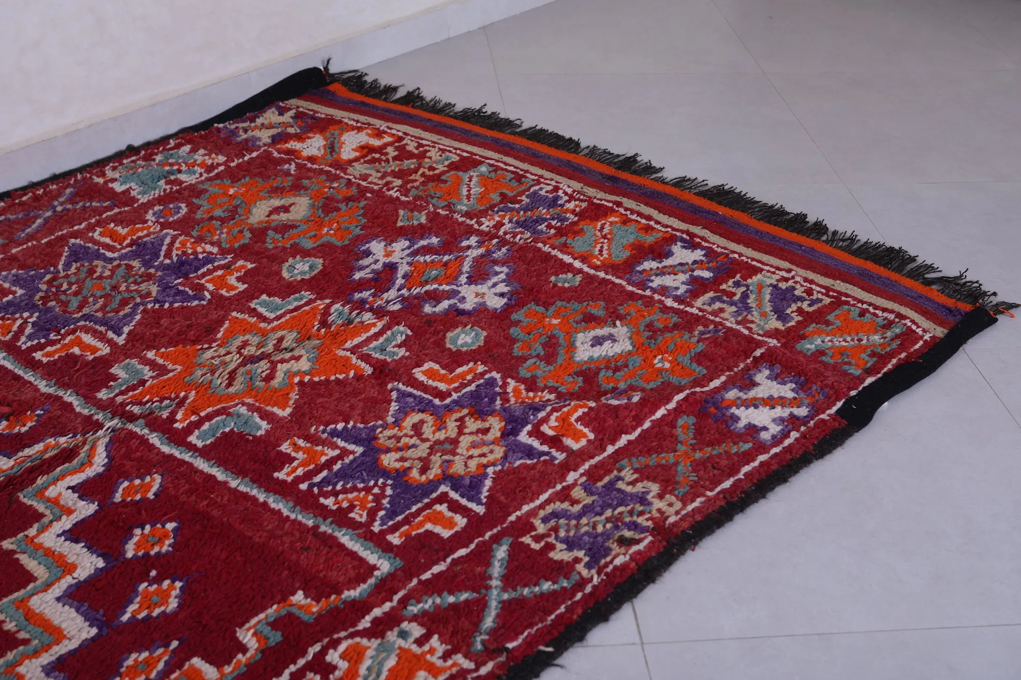 Moroccan Rug - Vintage Wool Rug 4.7 x 10.9 Feet