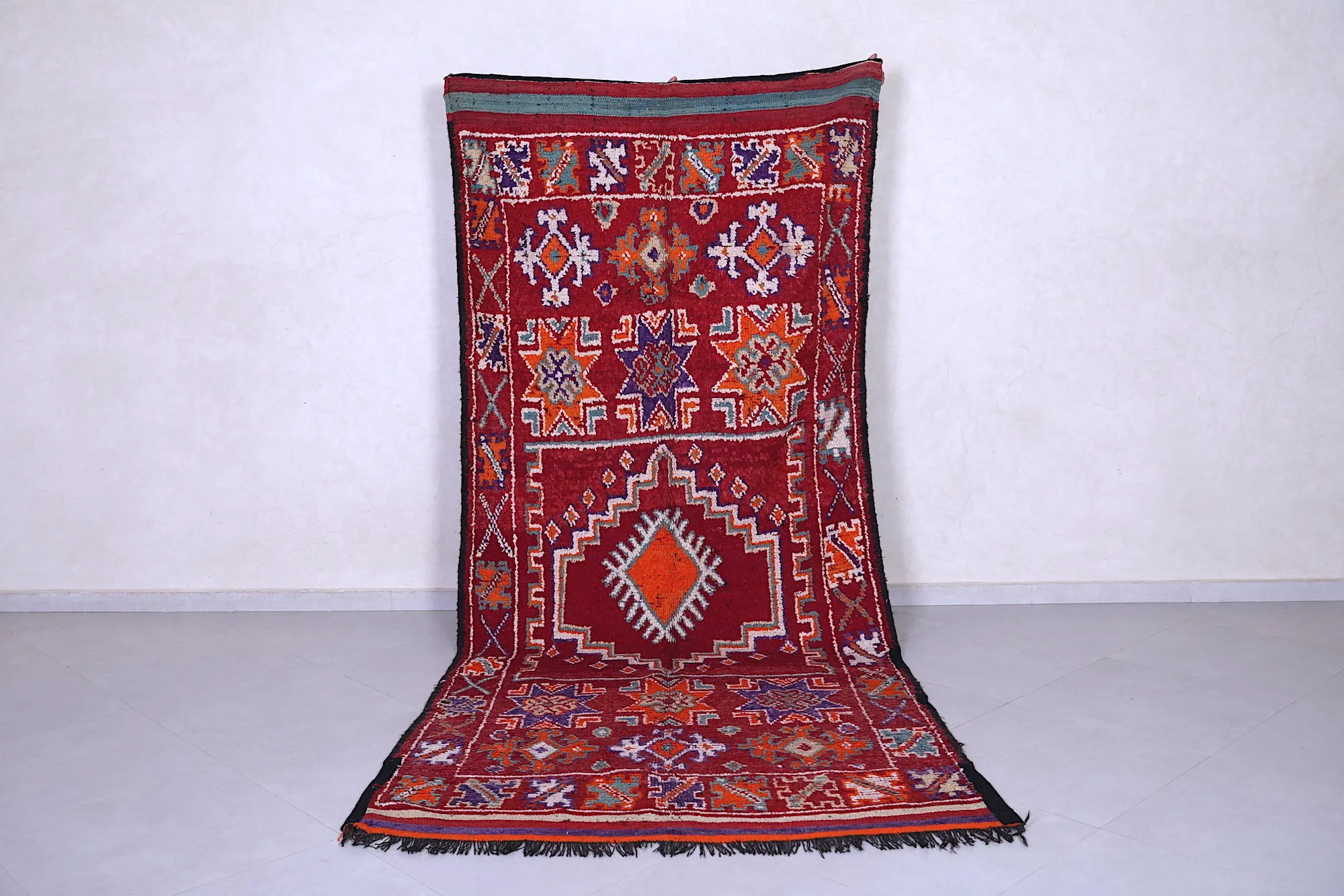 Moroccan Rug - Vintage Wool Rug 4.7 x 10.9 Feet