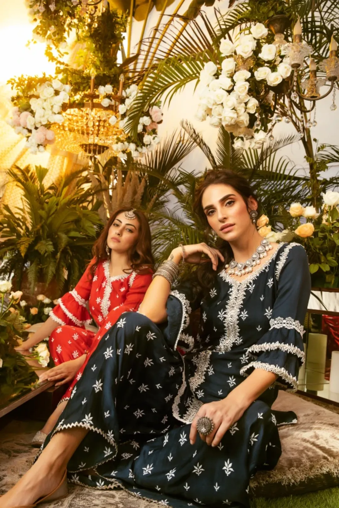 Mulmul Ibris Kurta With Ibris Garara