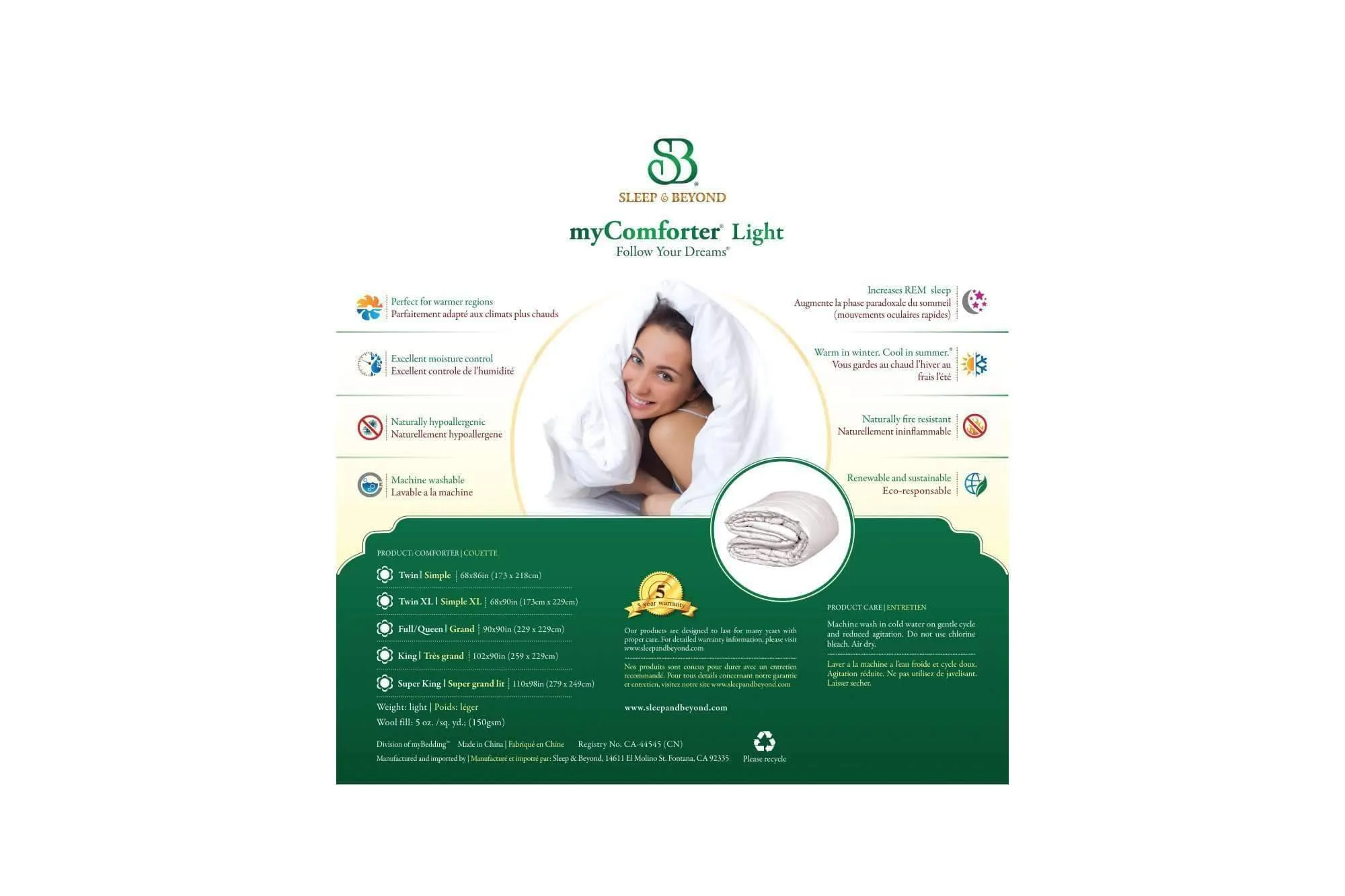 myComforter™ Light by Sleep & Beyond