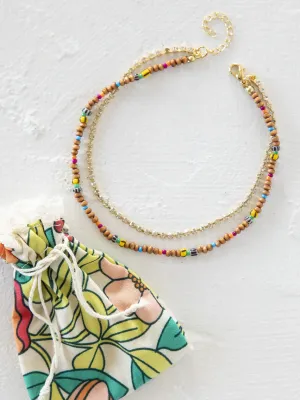 Natural Life Golden Eye Layered Anklet