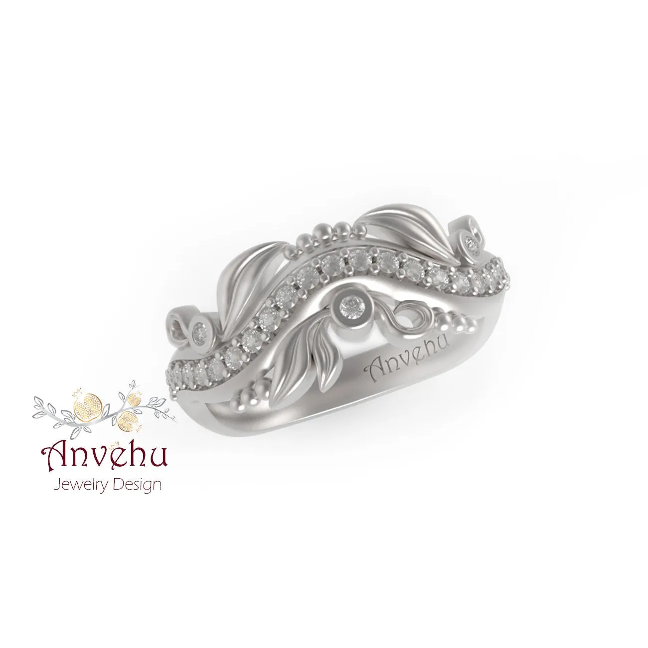 Nava 2 -  Leaves Diamond Band