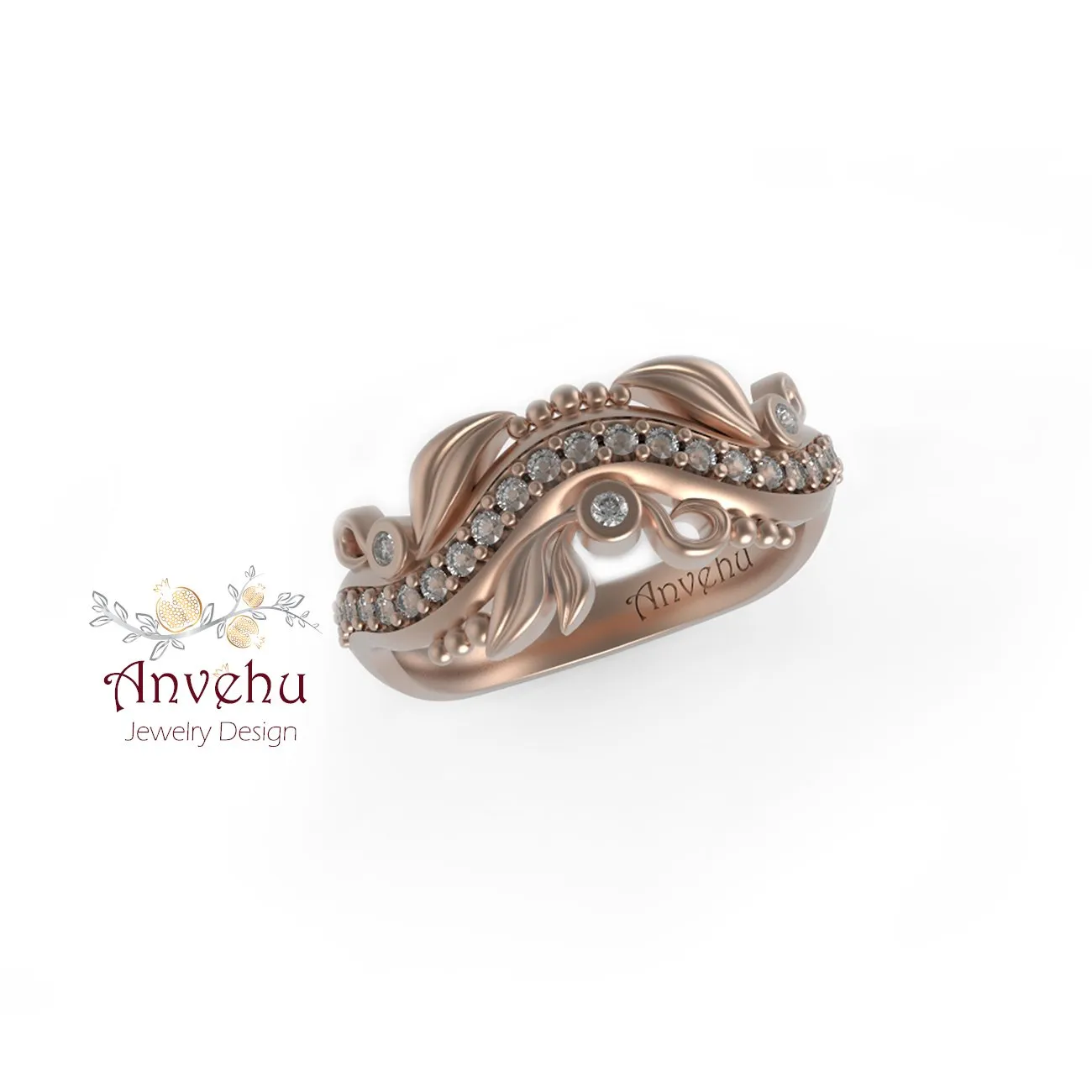 Nava 2 -  Leaves Diamond Band