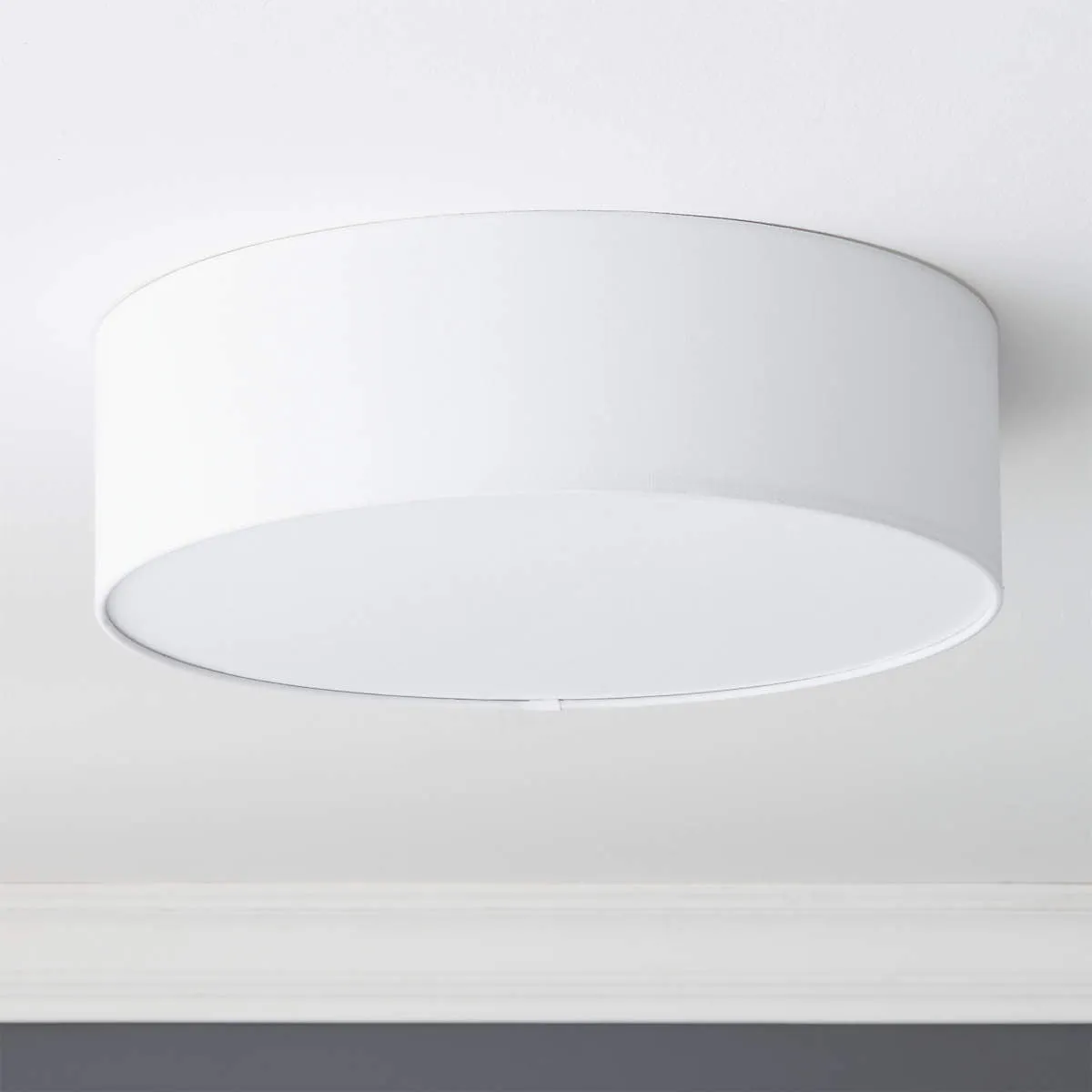 NEW Drum Flush Mount Light 19.75”, Linen shade & diffuser, metal frame! Retails $120 