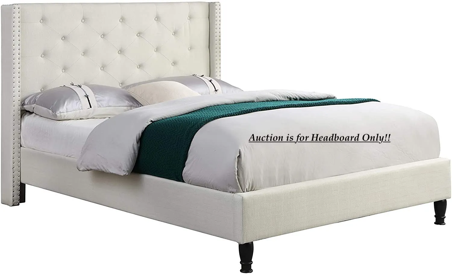 New in box! Home Life Premiere Classics Cloth Light Beige Cream Linen 51" Tall Headboard, Size Full/Double! Headboard Only!