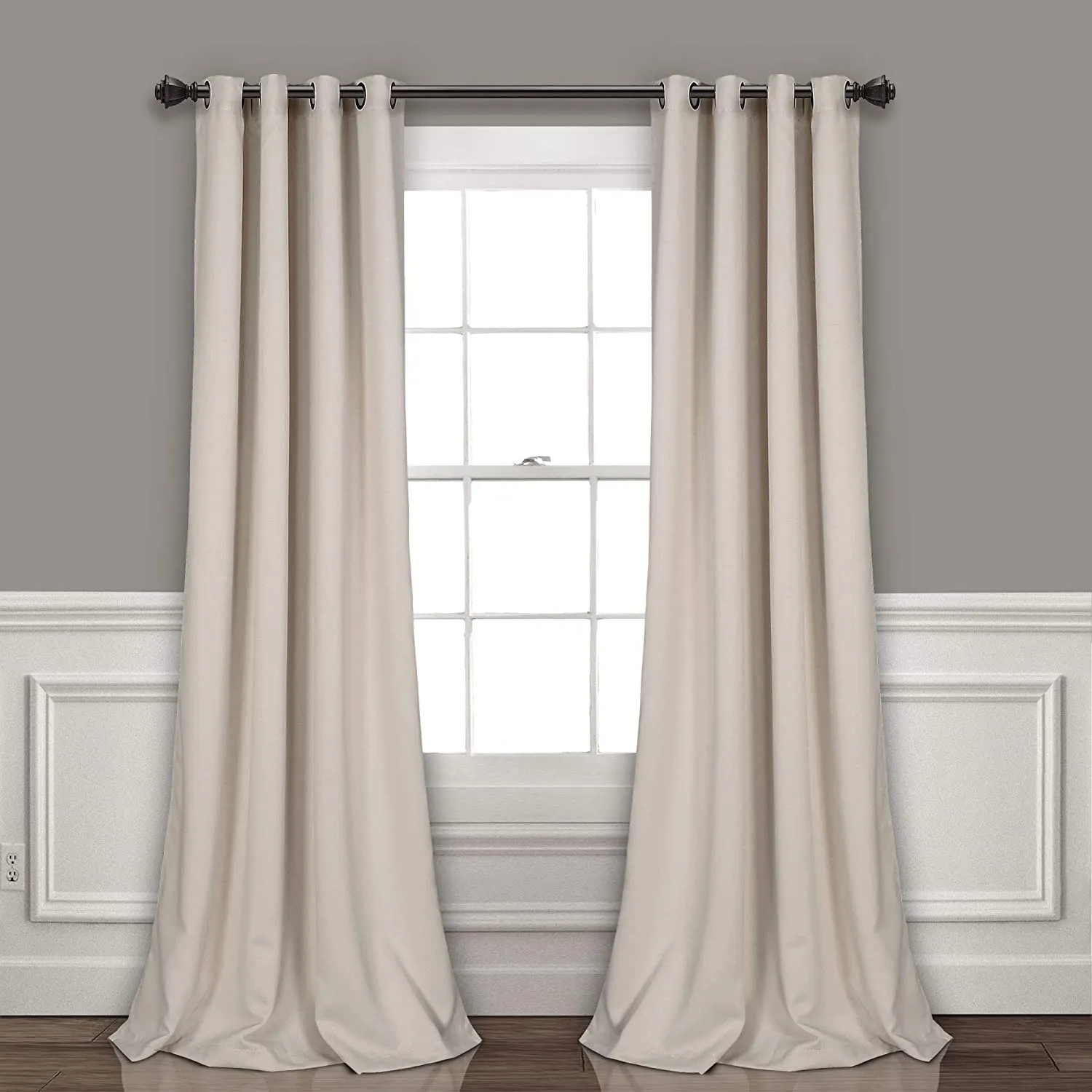 New in package! Lush Decor Wheat Curtains-Grommet Panel with Insulated Blackout Lining, Room Darkening Window Set (Pair) 108” x 52 L! Retails $110 w/tax!